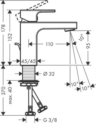 Mitigeur de lavabo médium chromé Vernis Shape 100 HANSGROHE