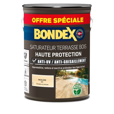 Saturateur terrasse bois 5 ans 5 l + 20% BONDEX