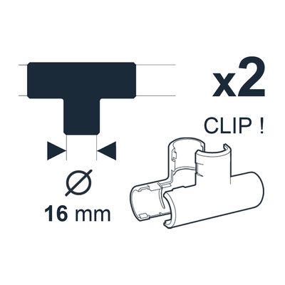 Tés IRL diamètre 16 mm par 2 DEBFLEX