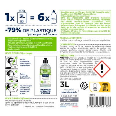 GEL VAISSELLE ECO RECHARGE 3L SOLUVERT