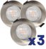 Lot de 3 spots encastrables LED fixe acier 420 lumens 4000K -  RUBY ARLUX