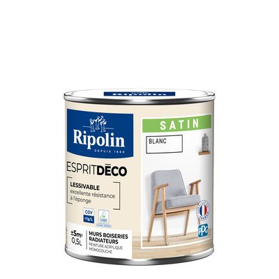 Peinture Bois Extérieur / Intérieur Xpro3 Ripolin, Blanc Satiné 10 L