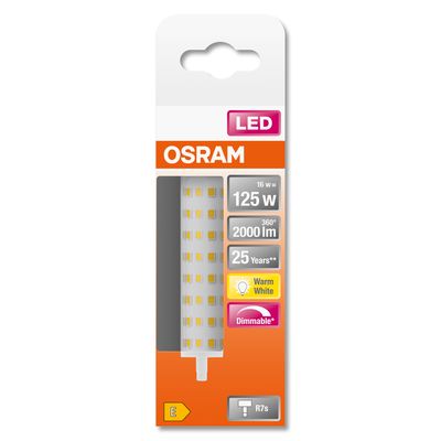 Ampoule LED R7s variable 118 mm 15 W = 2000 lumens blanc chaud OSRAM