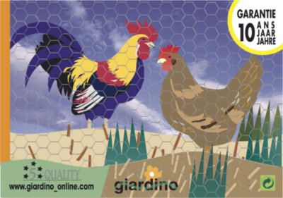 Grillage triple torsion en acier galvanisé 0,5 x 2,5 m maille hexagonale 2,5 x 2,5 cm GIARDINO