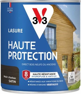 Lasure Haute Protection 8 ans satin noir charbon 0,75 L V33