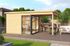 Abri de jardin bois Domeo 2+ 44 mm - 8,48 m² + extension 5,80 m²