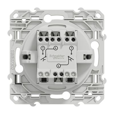 Double bouton poussoir aluminium - Odace SCHNEIDER ELECTRIC