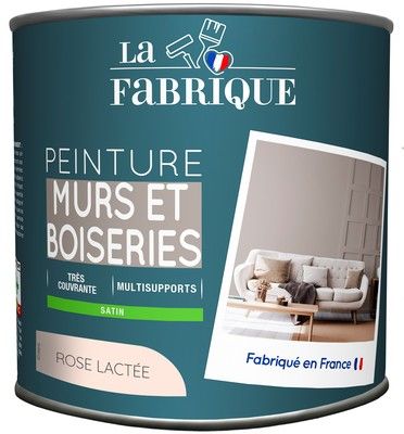 Peinture mur et boiserie Rose Lactée satin 500 ml - LA FABRIQUE