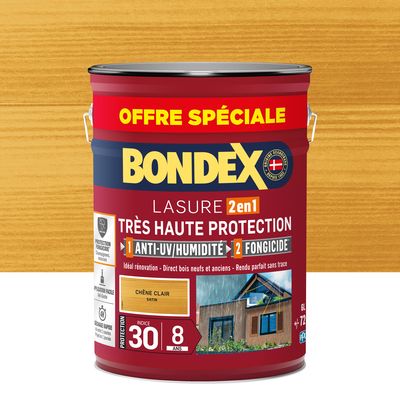 Lasure très haute protection 8 ans chêne clair format spécial 6 l BONDEX