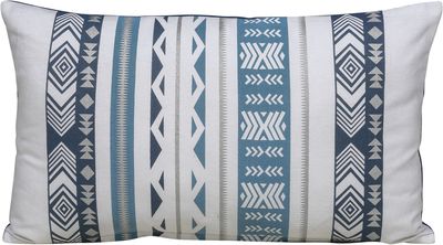 Coussin rectangulaire 30 x 50 cm imprimé motif Ethnic coloris bleu SADY'S TRADING