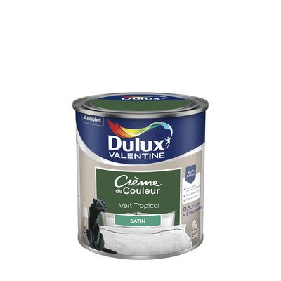 Peinture Crème de Couleur Vert Tropical satin 500 ml - DULUX VALENTINE