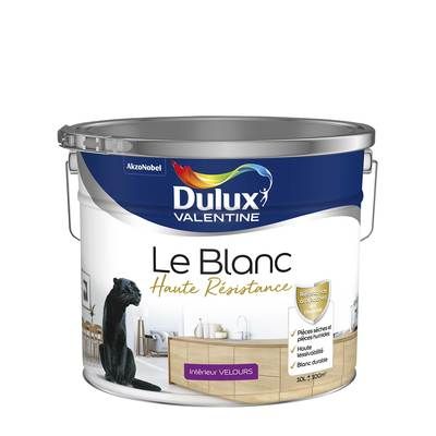 Peinture acrylique Haute Résistance Blanc velours 10 l - DULUX VALENTINE