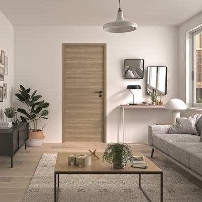 Bloc-porte intérieur réversible BARBADE 2 H.204 x l.73 cm OPTIMUM