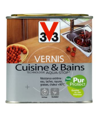 Vernis Pur Protect cuisine et bains satin chêne doré 0,5 litre