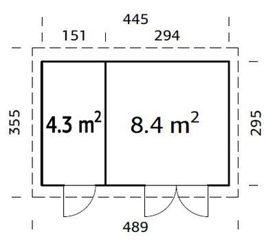 Abri de jardin  Bois Naturel  Lara 12,4m2 PALMAKO