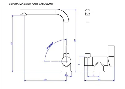 Mitigeur évier Esperanza inox brossé EUROSANIT