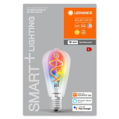 Ampoule wifi EDISON fil E27 RGBW 4.5 W = 300 lumens LEDVANCE