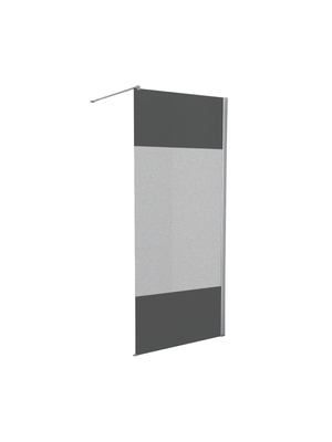 Paroi fixe pour douche à l'italienne Hawaï fumé sérigraphié 80 x 205 cm OCEA