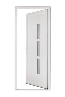 Porte d'entrée Manhattan poussant droite + insert inox 215 x 90 cm CLOSY