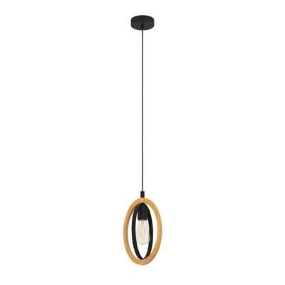 Suspension bois noir E27 40W Ø16 cm BASILDON - EGLO