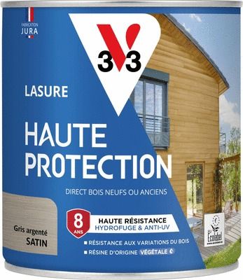 Lasure Haute Protection 8 ans satin gris argente 0,75 L V33