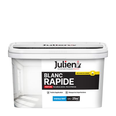 Peinture acrylique Rapide blanc mat 2,5 l - JULIEN