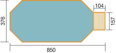 Piscine en bois massif octogonale 594 A kit WEKA