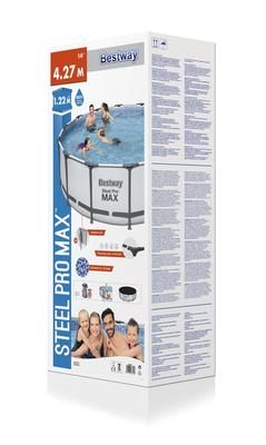 Piscine autoportée ronde Steel Pro MaxTM diamètre 427 x 122 cm  BESTWAY