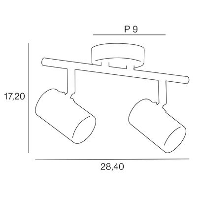 Réglette de salle de bain LOLA GU10 2x5W IP44 - COREP