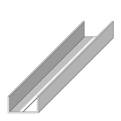 Profilé U rectangle Combitech 15.5 x 27.5 x 1.5 mm aluminium brut 1 m ALFER