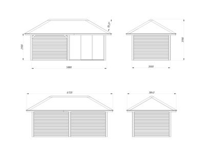 Abri de jardin Bianca SET 6 Bois naturel 16,6 m2 PALMAKO