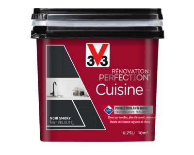 Peinture de rénovation cuisine noir smoky mat 750 ML V33