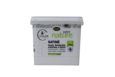 Peinture naturelle murale Blanc satin 1 l - DEFI NATURE