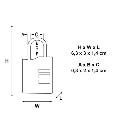 Cadenas à combinaison largeur 30 mm certifié TSA en aluminium MASTER LOCK