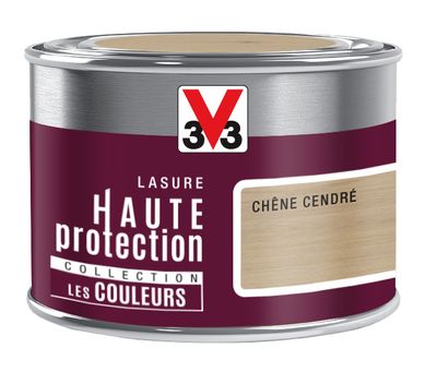 Lasure bois Haute Protection intérieure extérieure couleur chêne cendré 125 ml V33