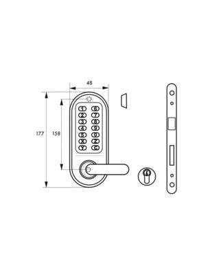 Verrou de porte à combinaison béquille double THIRARD