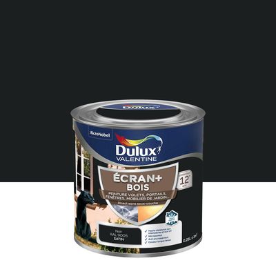 Peinture Ecran+ Bois  Satin Noir 0,25 L - DULUX VALENTINE