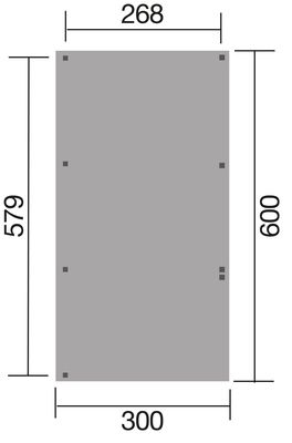 Carport simple -  606 Imprégné avec arc - 300 x 600 cm - toit PVC Livraison gratuite domicile WEKA