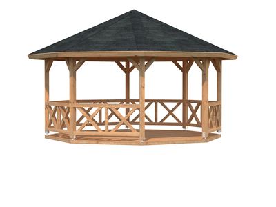 Kiosque bois Marron Betty 18m2 PALMAKO