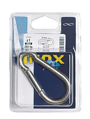 Mousqueton pompier acier inoxydable diamètre 8 mm longueur 80 mm CHAPUIS