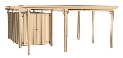 Carport -  607 - 512 x 602 cm - remise intégrée 6,50 m² Livraison gratuite domicile WEKA