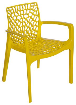 Fauteuil de jardin Gruvyer en résine jaune GRANDSOLEIL