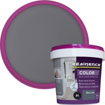 Résine colorée de rénovation gris étain 500 ml - RESINENCE