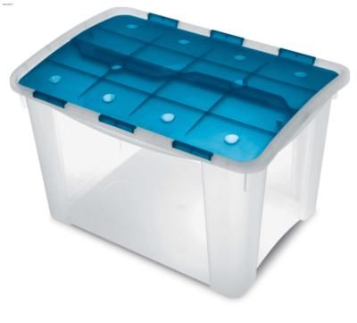 Bac plastique Homebox 60 litres transparent océan