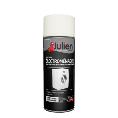 Peinture en aérosol pour électroménager blanc brillant 400 ml JULIEN