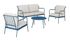 Salon de jardin Noa II 4 personnes en acier bleu/beige ALIZE