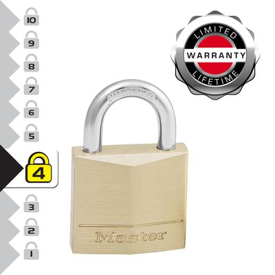 Cadenas à clés largeur 30 mm en laiton s'entrouvant par 4 MASTER LOCK