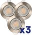 Lot de 3 spots encastrables GU10 fixe acier 380 lumens 3000K - QUARTZ ARLUX