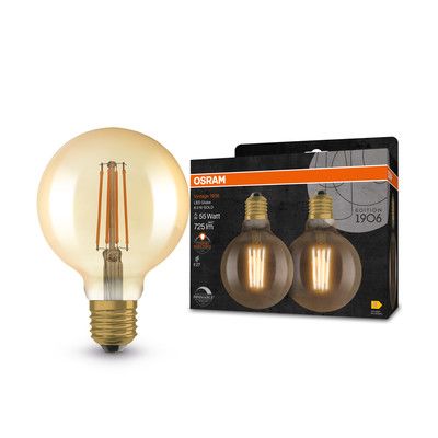 Ampoule LED dimmable G95 globe vintage à filament 6,5W=725 lumens blanc chaud - VINTAGE 1906 LEDVANCE