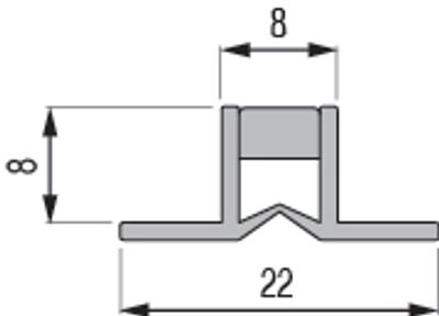 Joint de fractionnement 8 mm PVC gris 2,50 m DINAC